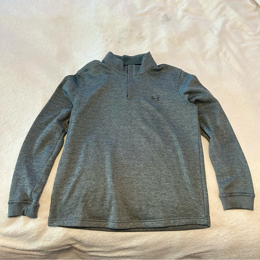 LG Under Armour Men's Gray Quarter Zip Sweater